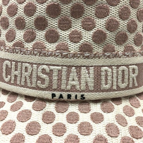 Auth Christian Dior 05DDO923I156 Logo dots hat cotton / polyester pink/White main image 6